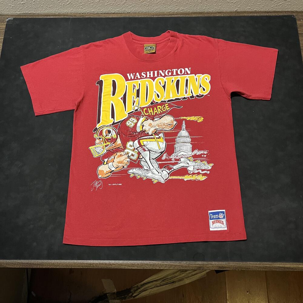 Vintage Washington Redskins Shirt Mens Medium Red NFL Football Graphic Tee 80s